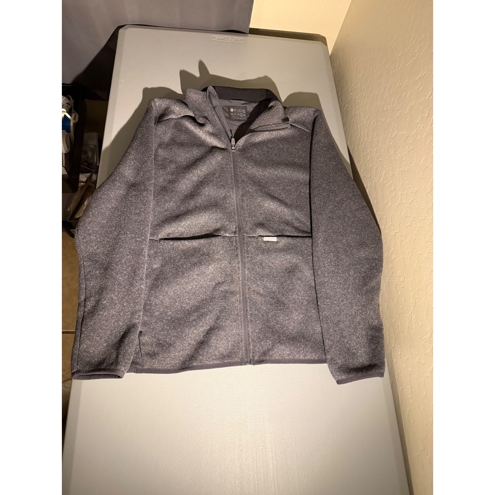 Figs Mens On Shift Grey Fleece Lined Full Zip Jacket Size Large